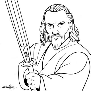 Qui Gon Jinn Mit Lichtschwert Ausmalbild 70265-55608