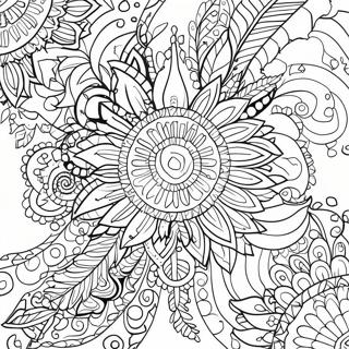 Hippie Trippy Mandala Coloring Page 71194-56371