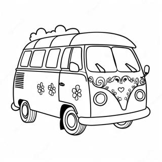 Colorful Hippie Van Coloring Page 71195-56367