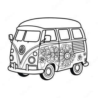 Colorful Hippie Van Coloring Page 71195-56368