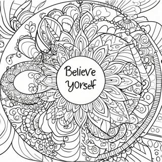 Colorful Believe In Yourself Mandala Coloring Page 71715-56782