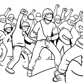 Colorful Riot Protesters Coloring Page 71945-56954