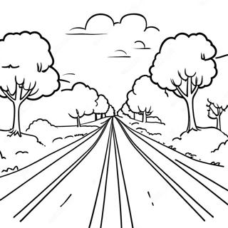 Blank Road Coloring Pages