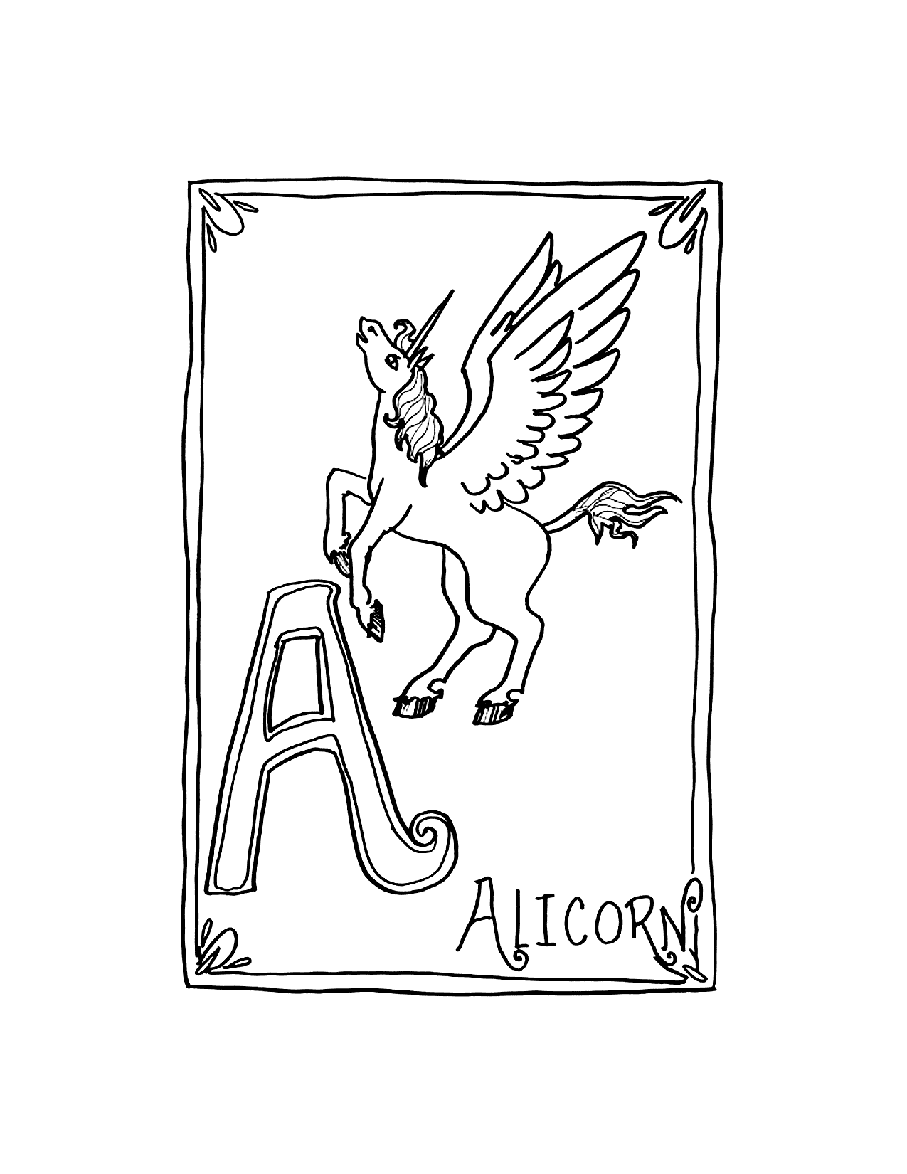 Alicorn Coloring Pages