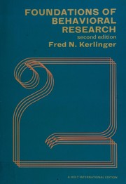 Foundations of behavioral research by Fred N. Kerlinger