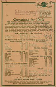 Cover of: Carnations for 1943: Salvia seed, new crop