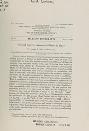 Cover of: Oil and gas development in Illinois in 1933