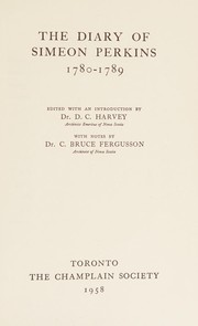 Cover of: The diary of Simeon Perkins.