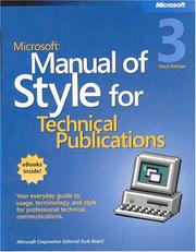 Cover of: Microsoft Manual of Style for Technical Publications Third Edition by Microsoft Corporation, Microsoft Press, Microsoft Corporation