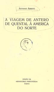 A viagem de Antero de Quental á America do Norte by Antonio Arroyo