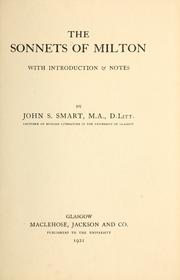 Cover of: Sonnets.: With introd. and notes by John S. Smart.