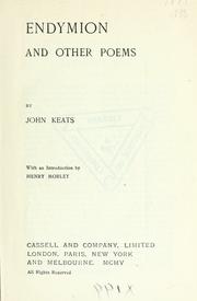 Cover of: Endymion by John Keats, John Keats