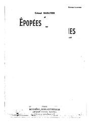 Cover of: Épopées Africaines: ouvrage inédit