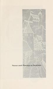 Cover of: Prose and poetry of England