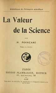 Cover of: La valeur de la science