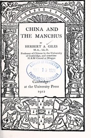 Cover of: China and the Manchus