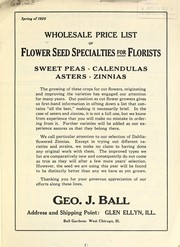 Wholesale price list of flower seed specialties for florists by Geo. J. Ball, Inc