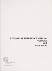 Stata base reference manual by Stata Corporation