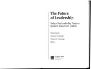 Cover of: The future of leadership: today's top leadership thinkers speak to tomorrow's leaders