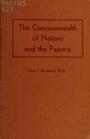 Cover of: The Commonwealth of Nations and the Papacy