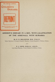 Cover of: Addison's Disease in a boy, with calcification of the adrenals, with remarks