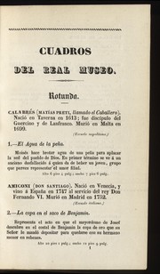 Cover of: Catálogo de los cuadros del Real Museo de Pintura y Escultura de S. M.: redactado con arreglo à las indicaciones del director actual de este real establecimiento