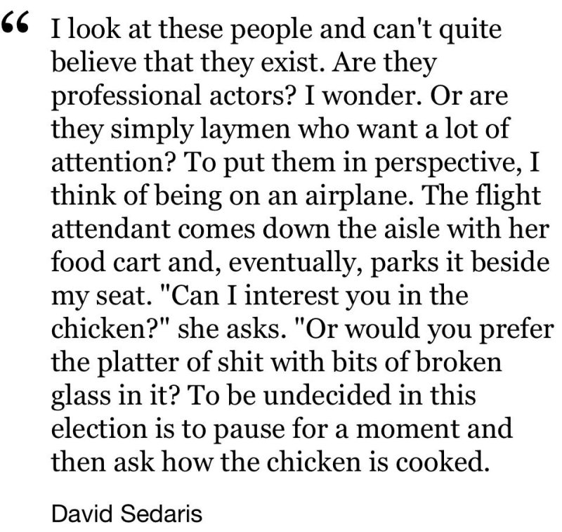 David Sedaris on Undecided Voters