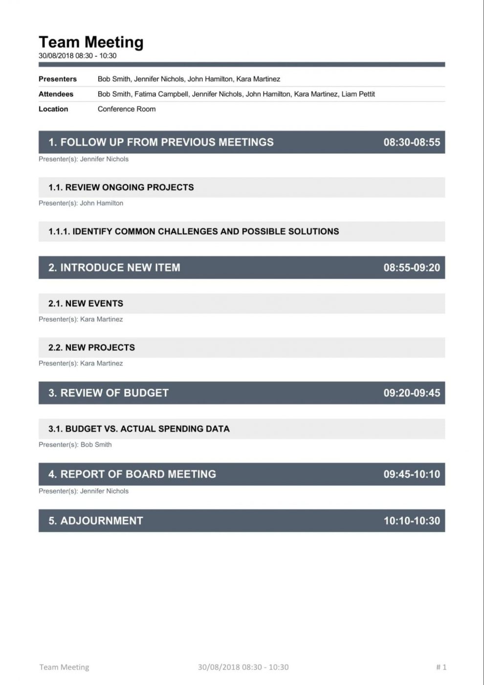 Marketing meeting agenda template - sidetere