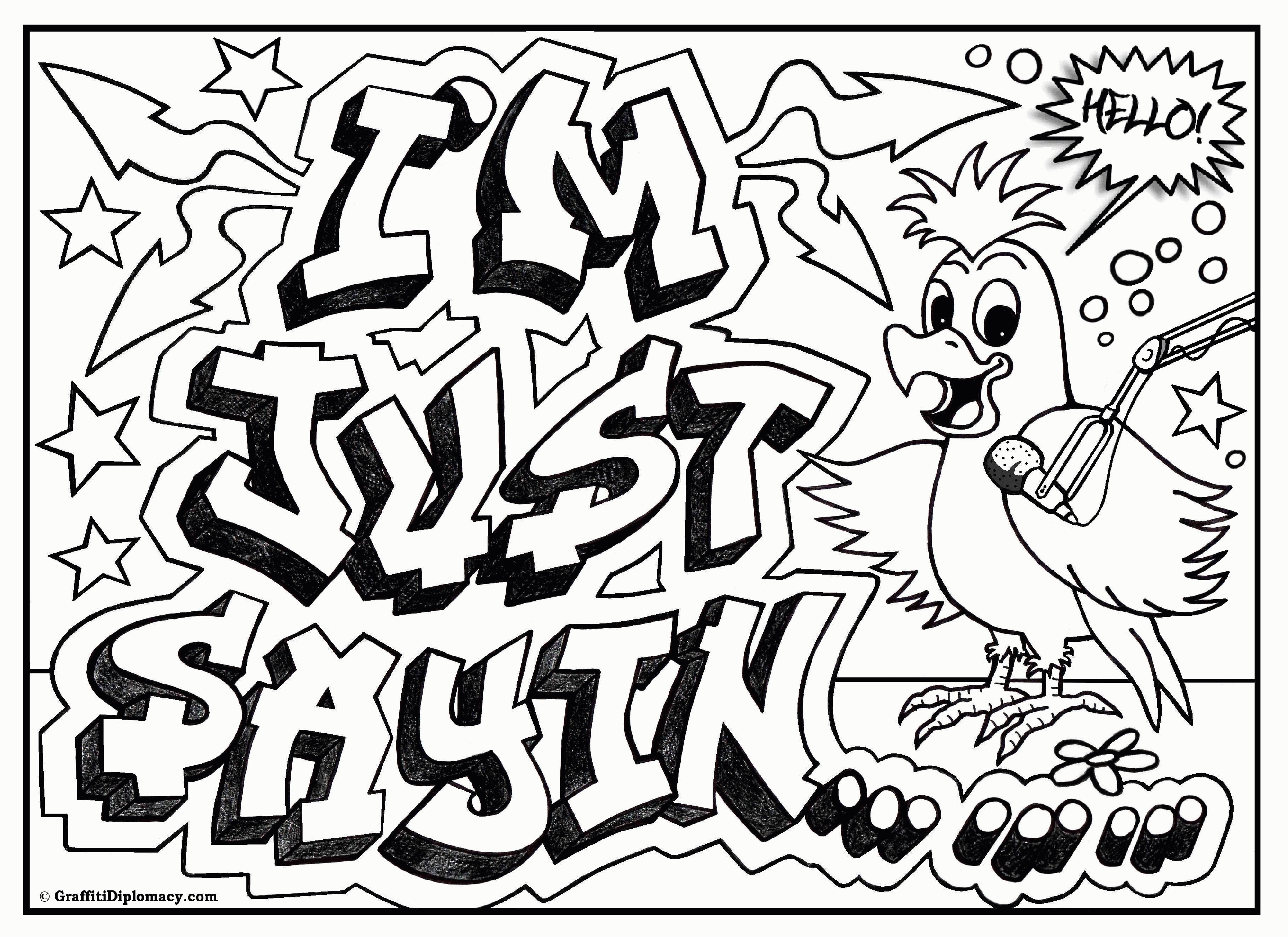 Graffiti Coloring Pages Free