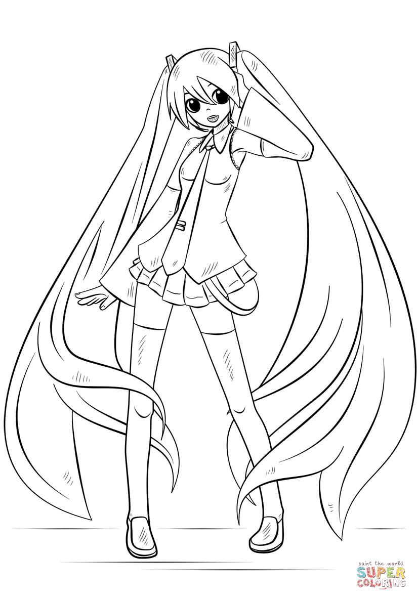 dibujos de hatsune miku para colorear - Clip Art Library