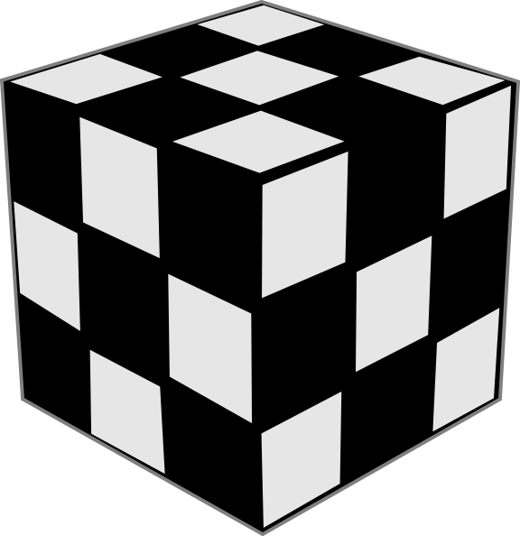 black and white cube - Clip Art Library