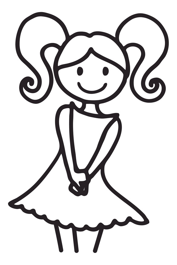 Cute Stick Figure Girl