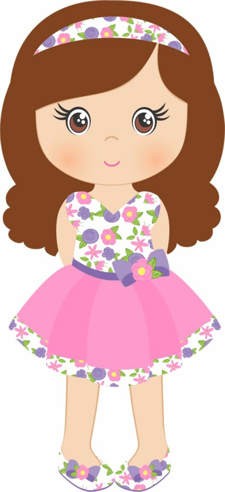 girl clipart brown hair