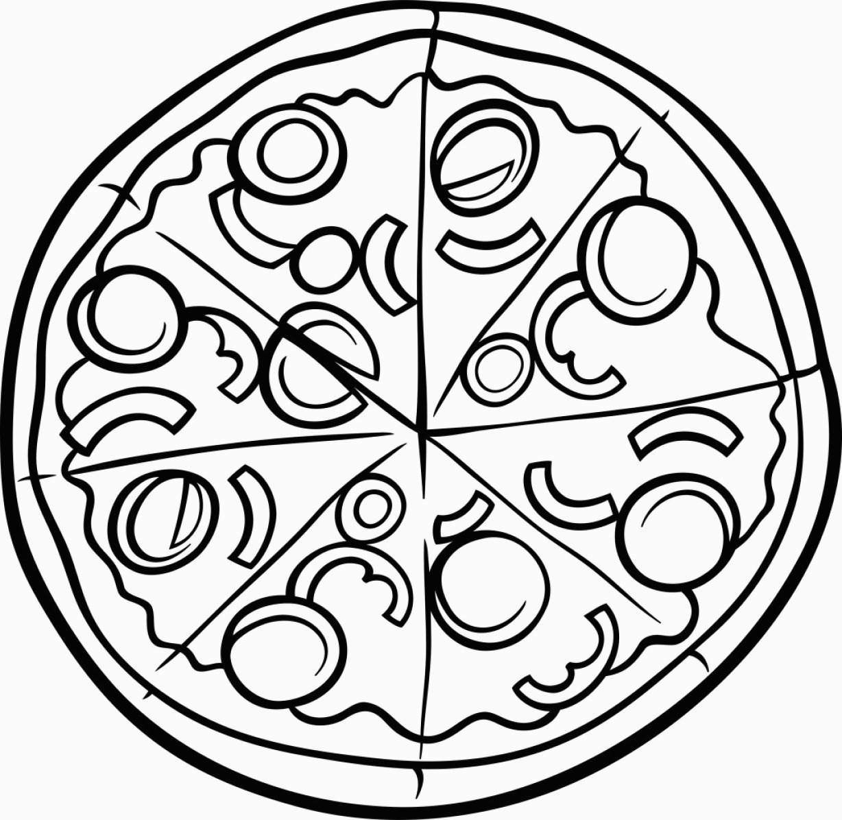 Pizza Printable Coloring Pages