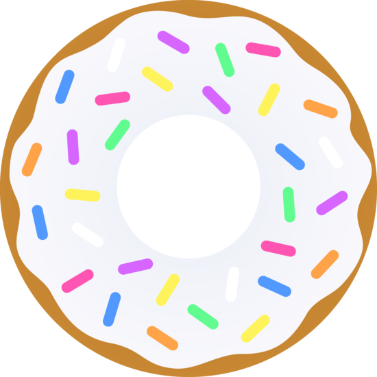 Vanilla Donut With Sprinkles - Free Clip Art