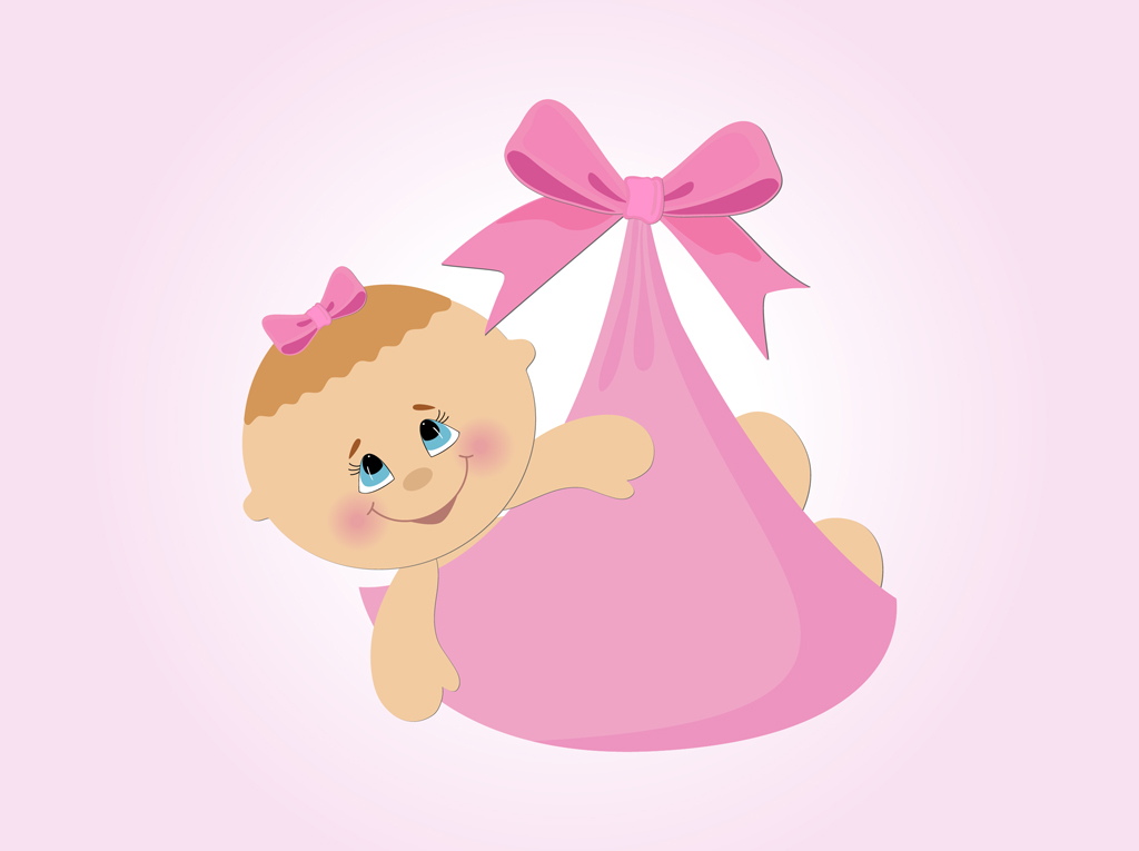 Baby Girl Vector Cartoon