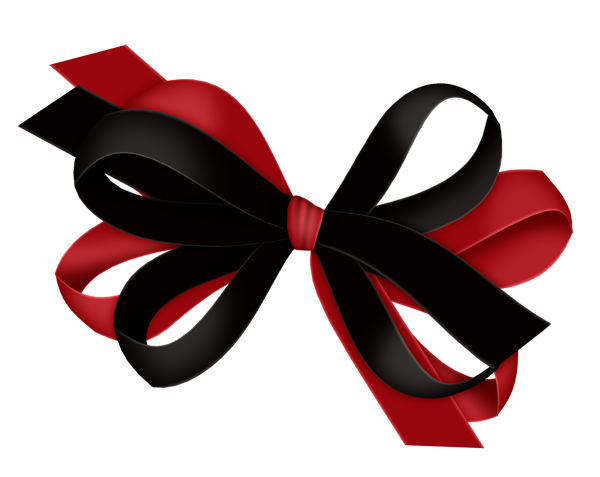 Red and Black Bow Clipart