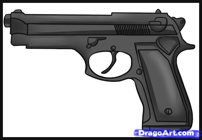 How to Draw a Simple Gun, Step by Step, guns, Weapons, FREE Online ...