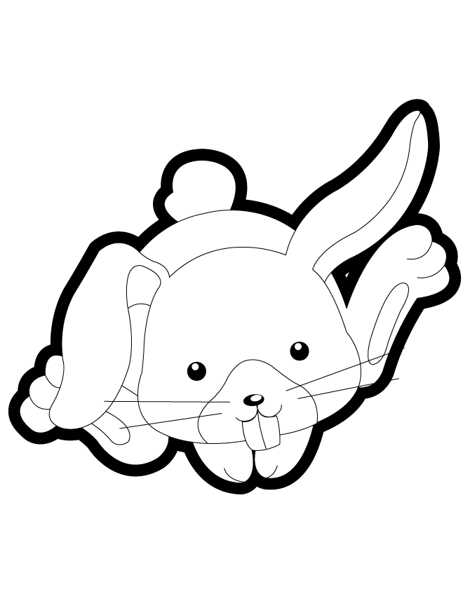 Cute Bunny Eating Carrot Coloring Page | HM Coloring Pages