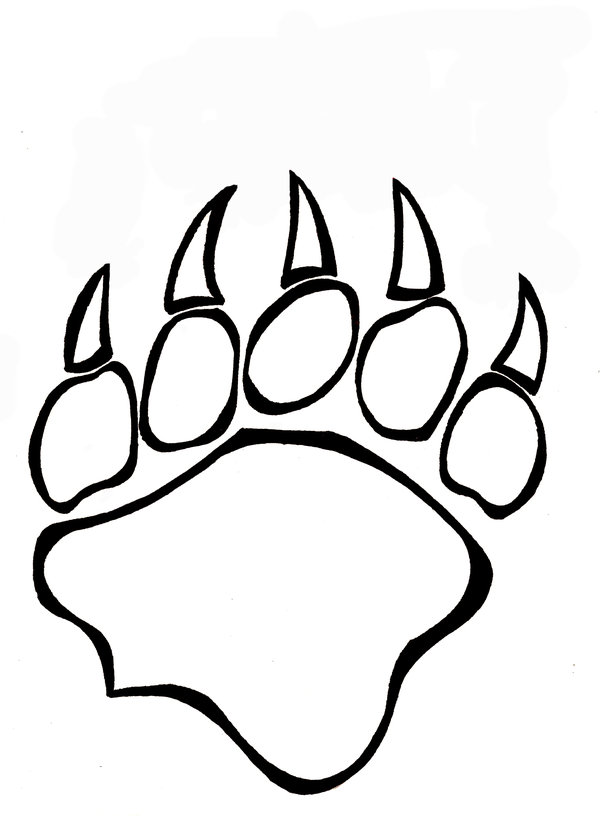 Grizzly Bear Paw Print Clipart