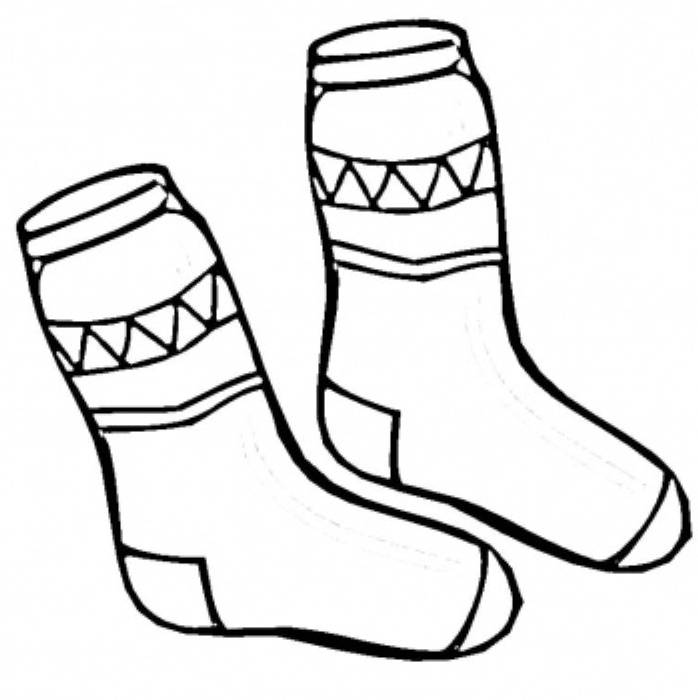 Print Socks Winter Clothes Coloring Page or Download Socks Winter ...