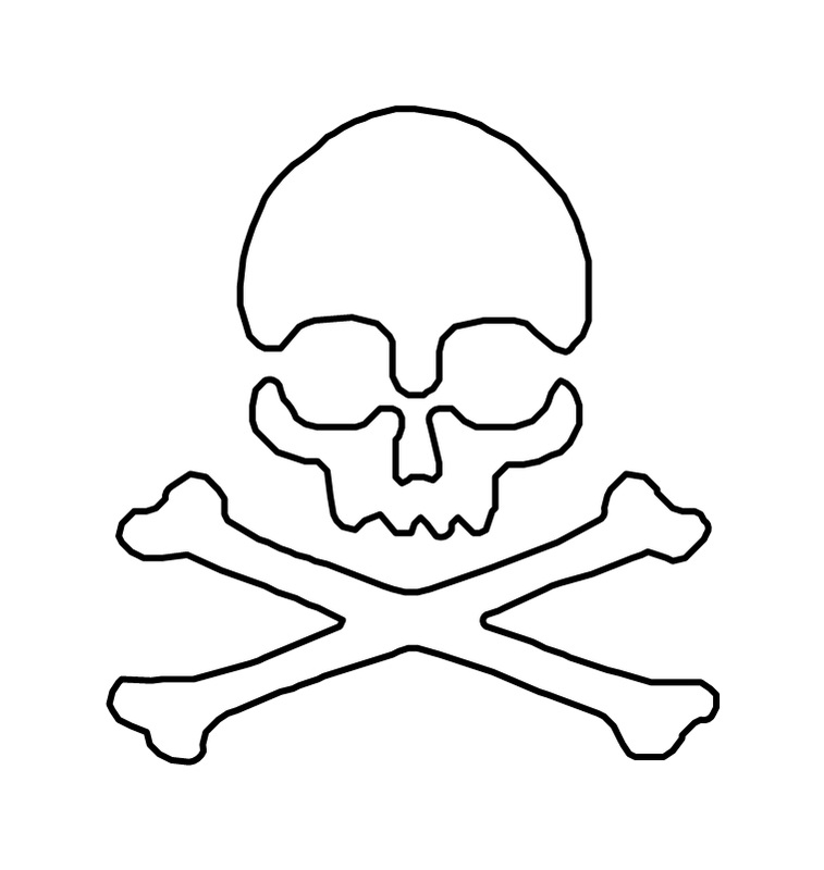 Skull And Cross Bones Stencil