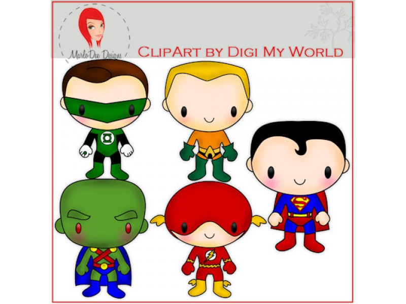 Justice League Boys Clip Art by Digi My World