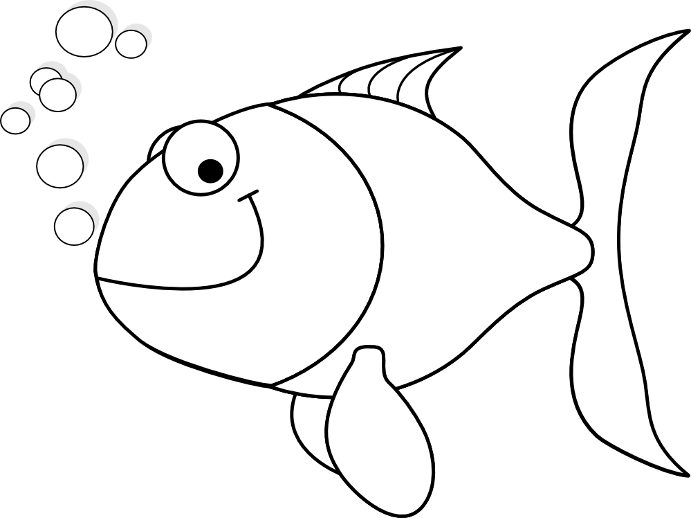 machovka happy fish black white line art coloring book colouring ...