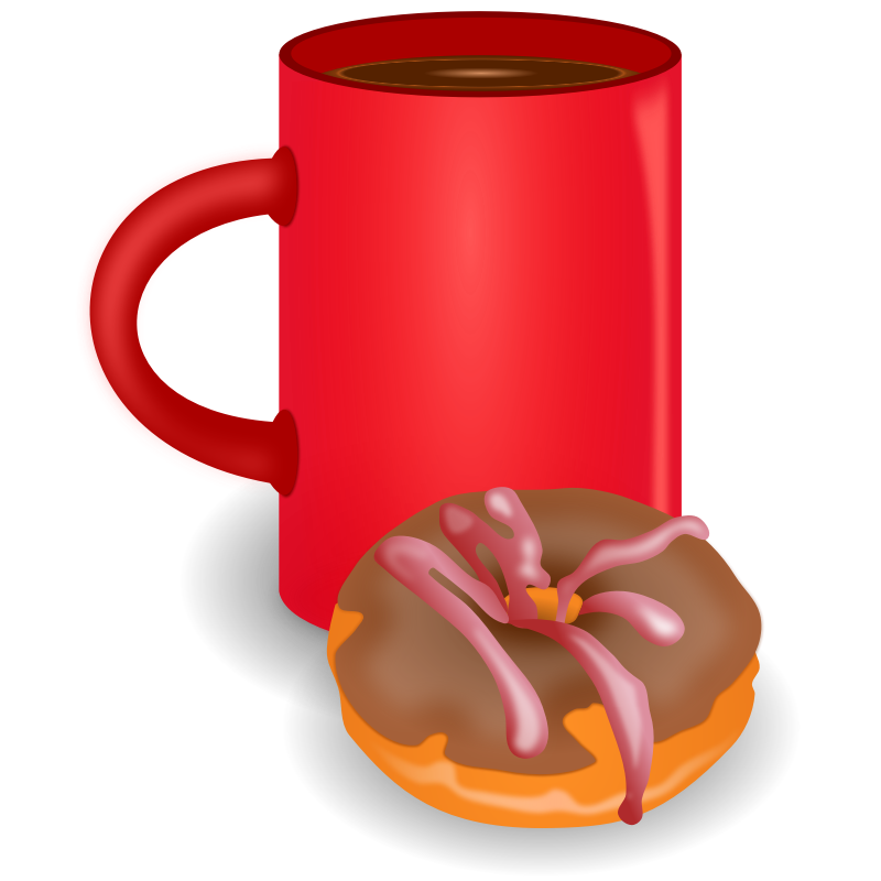 Clipart - Coffee and Doughnut