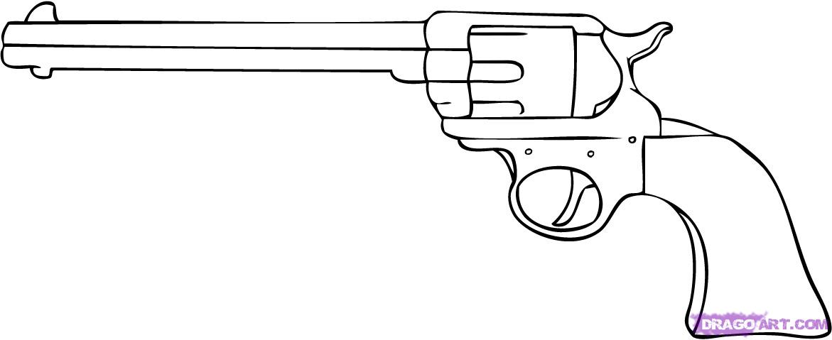 How to Draw a Cartoon Gun, Step by Step, guns, Weapons, FREE ...