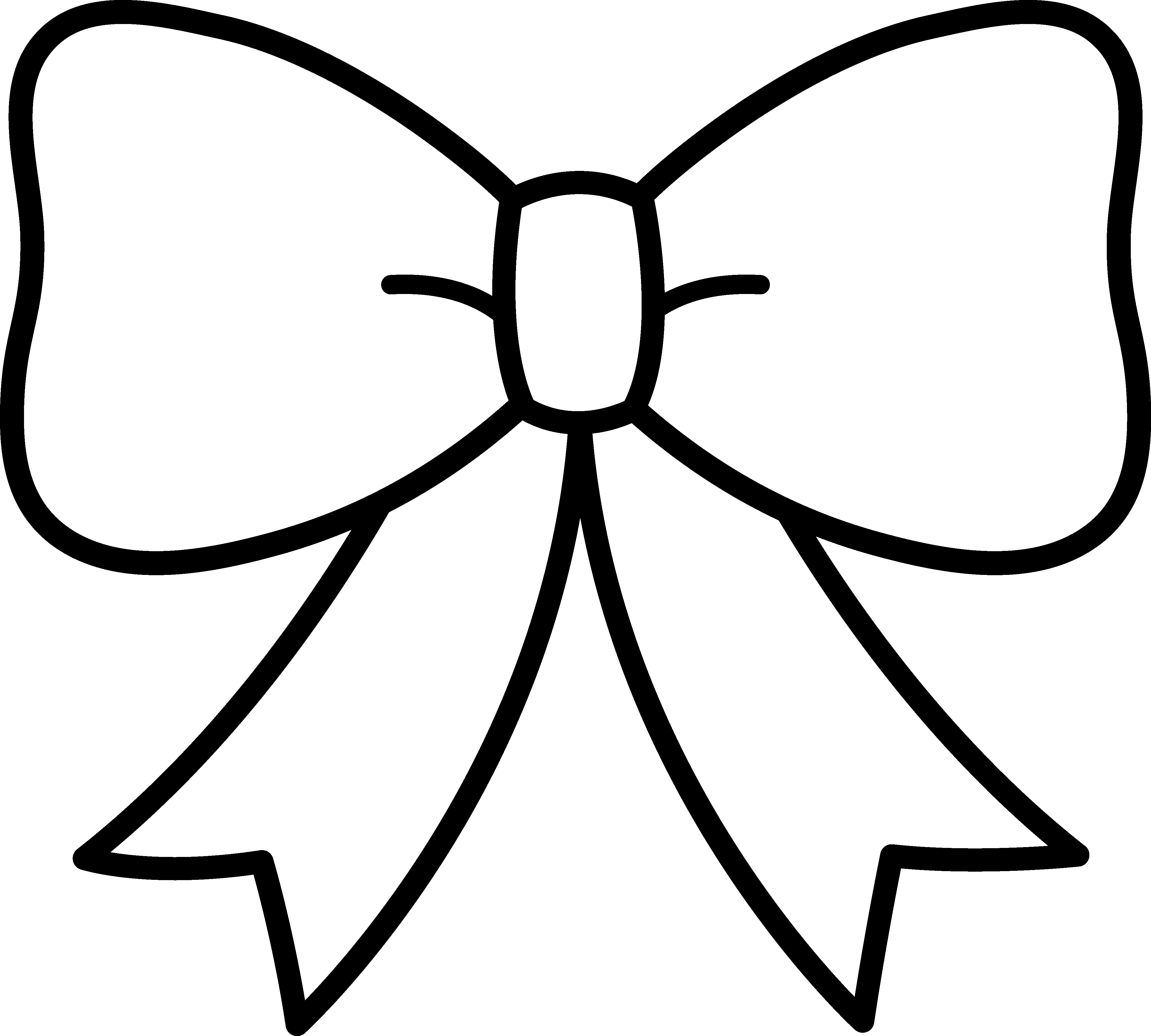 Black and White Bow Design - Free Clip Art