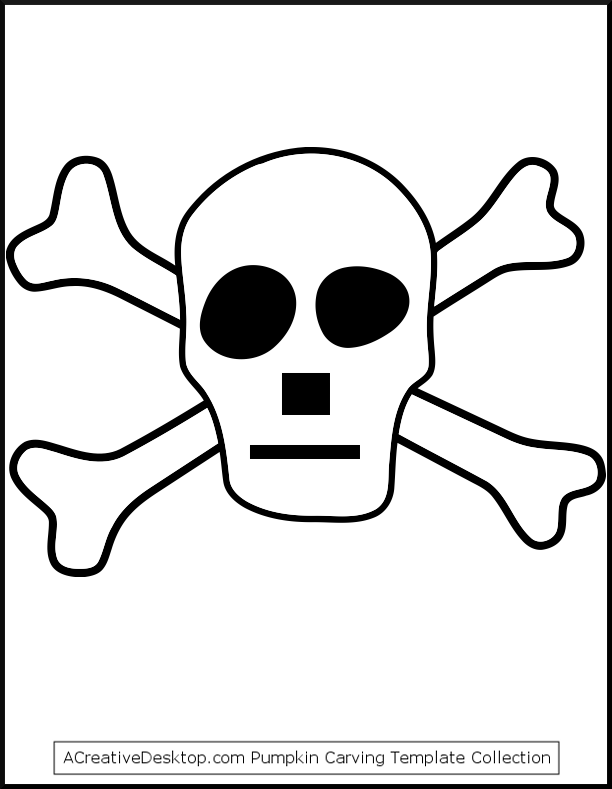 Free skull & crossbones stencils and Halloween skull templates