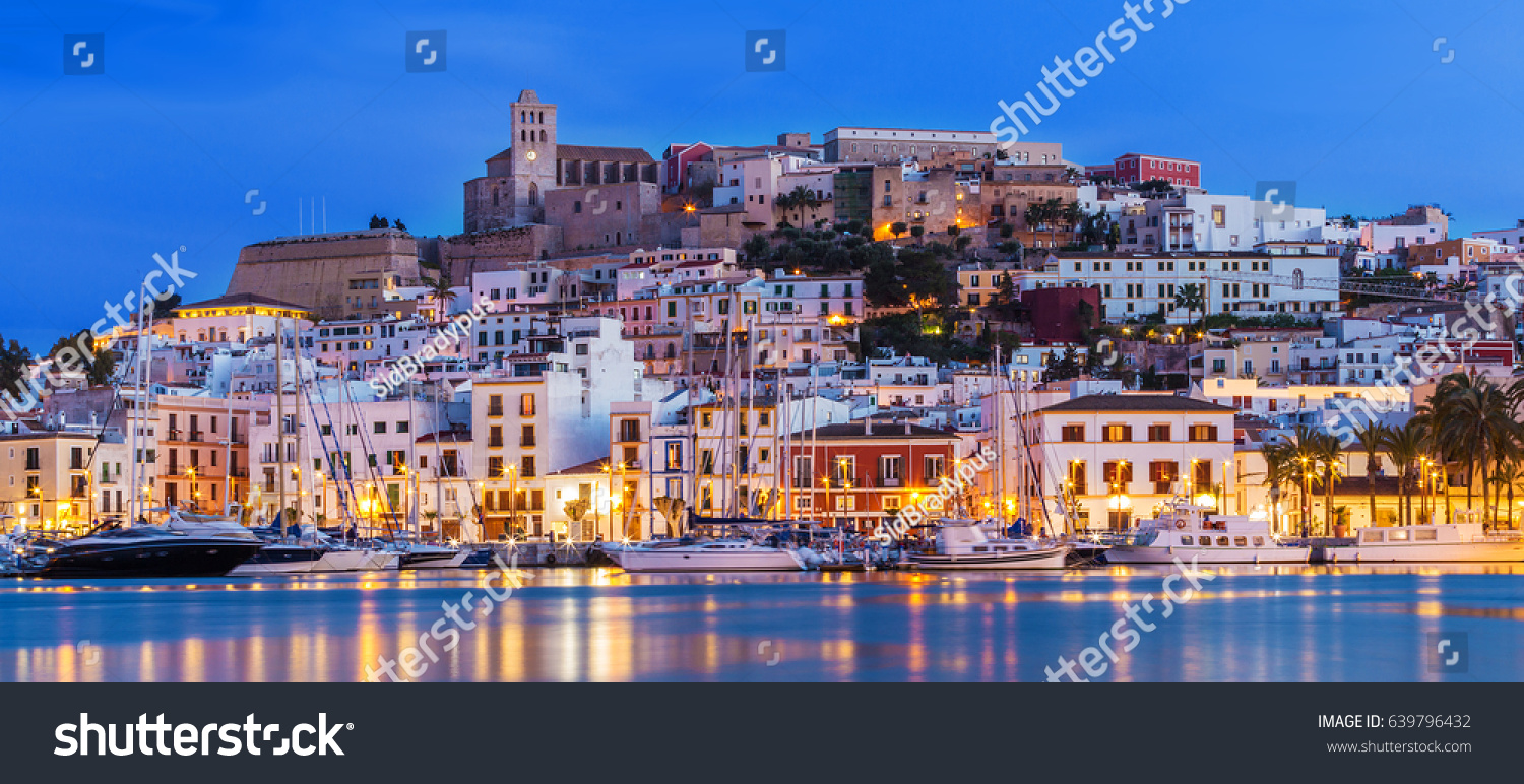 Ibiza Dalt Vila Downtown Night Light Stock Photo (Edit Now.