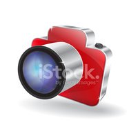 3d Glossy Camera Vector Icon Stock Vector.